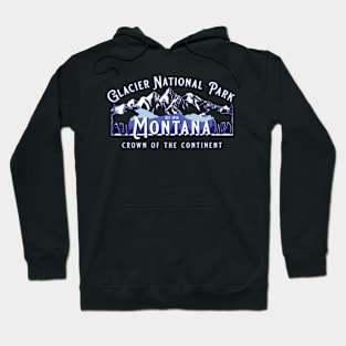 Vintage Glacier National Park Montana Hiking Camping Hoodie